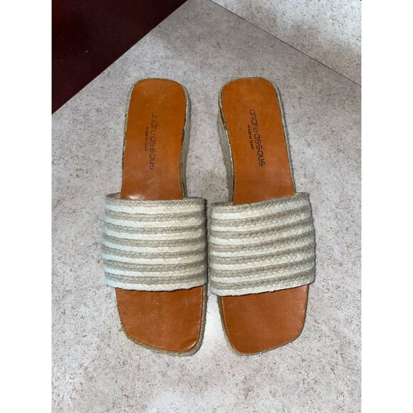 Andre Assous Espadrille Slide Sandals With Braided Jute & Leather Insoles 8 - Picture 3 of 8